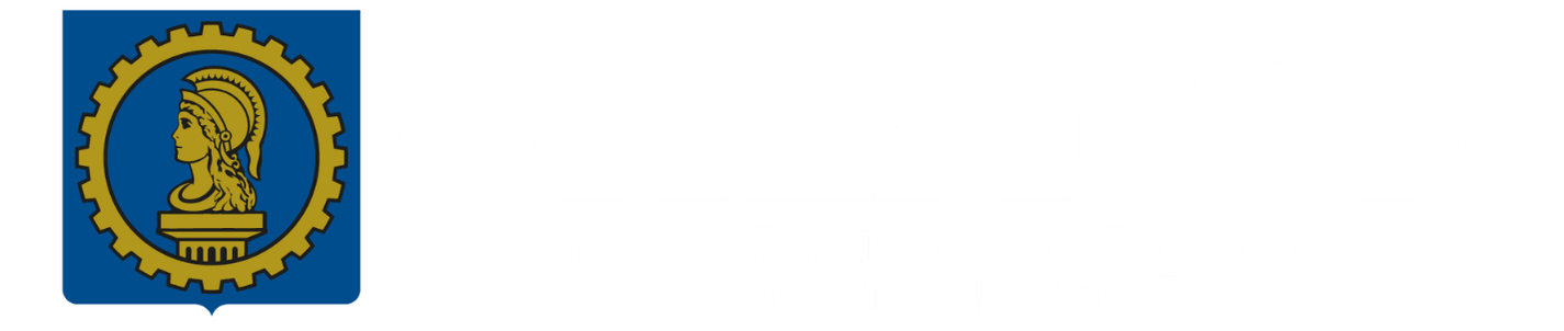 Logotipo do CREA-SP Conselho Regional de Engenharia e Agronomia de São Paulo registro da empresa Report nº 2594705