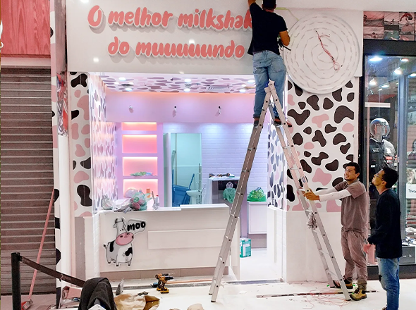 Report Engenharia Arquitetura empresa especializada em soluções modulares de quiosques de shopping em São Paulo Milky Moo Internacional Guarulhos 33